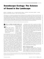 Soundscape Ecology: The Science of Sound in the Landscape