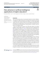 New advances in artificial intelligence applications in higher education?