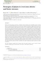 Strategies of plants to overcome abiotic and biotic stresses