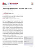 Updated RDP taxonomy and RDP Classifier for more accurate taxonomic classification