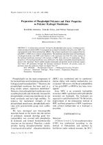 Preparation of Phospholipid Polymers and Their Properties as Polymer Hydrogel Membranes