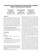 Minimum-Energy Asynchronous Dissemination to Mobile Sinks in Wireless Sensor Networks