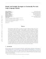 Simple and Scalable Strategies to Continually Pre-train Large Language Models