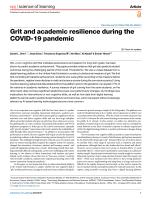 Grit and academic resilience during the COVID-19 pandemic