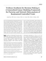 Evidence Synthesis for Decision Making 2: A Generalized Linear Modeling Framework for Pairwise and Network Meta-analysis of Randomized Controlled Trials