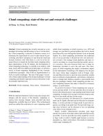 Cloud computing: state-of-the-art and research challenges