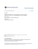 Relativistic Effects in Homogeneous Gold Catalysis