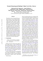 Towards Measuring and Modeling “Culture” in LLMs: A Survey