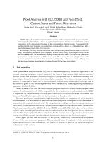 Proof Analysis with HLK, CERES and ProofTool: Current Status and Future Directions