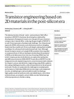 Transistor engineering based on 2D materials in the post-silicon era