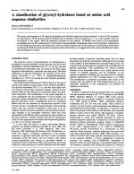 A classification of glycosyl hydrolases based on amino acid sequence similarities