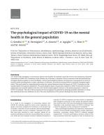 The psychological impact of COVID-19 on the mental health in the general population