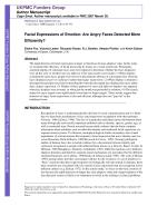 Facial Expressions of Emotion: Are Angry Faces Detected More Efficiently?