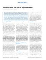 Housing and Health: Time Again for Public Health Action