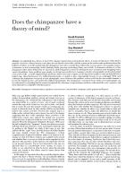 Does the chimpanzee have a theory of mind?