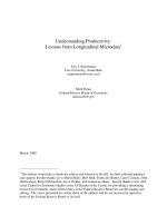 Understanding Productivity: Lessons from Longitudinal Microdata
