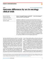 Outcome differences by sex in oncology clinical trials