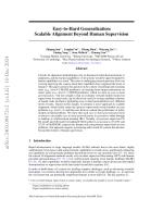 Easy-to-Hard Generalization: Scalable Alignment Beyond Human Supervision