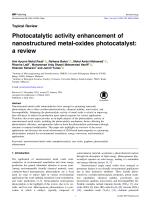Photocatalytic activity enhancement of nanostructured metal-oxides photocatalyst: a review
