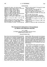 The Colorimetric Estimation of Formaldehyde by Means of the Hantzsch Reaction