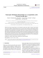 Nanoscopic tribological characteristics of a cryogenically cycled Zr-based metallic glass