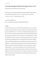 Cost Underestimation in Public Works Projects: Error or Lie?