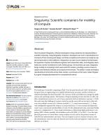Singularity: Scientific containers for mobility of compute