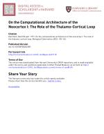 On the Computational Architecture of the Neocortex I: The Role of the Thalamo-Cortical Loop