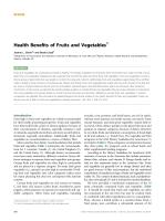 Health Benefits of Fruits and Vegetables