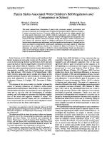 Parent Styles Associated With Children’s Self-Regulation and Competence in School