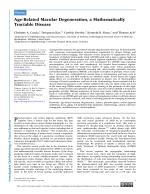 Age-Related Macular Degeneration, a Mathematically Tractable Disease
