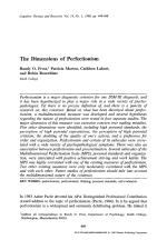 The Dimensions of Perfectionism