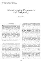 Interdependent Preferences and Reciprocity