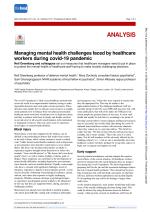 Managing mental health challenges faced by healthcare workers during covid-19 pandemic