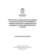 Desarrollo de un protocolo para la prestación de servicios de salud en la modalidad de telesalud ofrecidos por el departamento de psiquiatría de la Universidad Nacional de Colombia