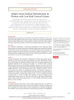 Simple versus Radical Hysterectomy in Women with Low-Risk Cervical Cancer