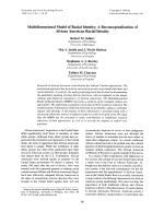 Multidimensional Model of Racial Identity: A Reconceptualization of African American Racial Identity
