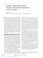 Variance Components Models for Gene–Environment Interaction in Twin Analysis