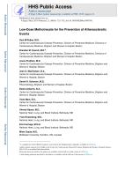 Low-Dose Methotrexate for the Prevention of Atherosclerotic Events