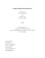 Feelings and Phenomenal Experiences