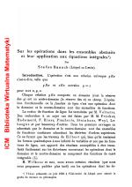 Sur les opérations dans les ensembles abstraits et leur application aux équations intégrales