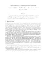 The Complexity of Computing a Nash Equilibrium