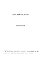 TOPICS IN PROPAGATION OF CHAOS