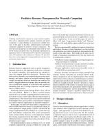 Predictive Resource Management for Wearable Computing