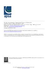 The New Institutionalism: Organizational Factors in Political Life