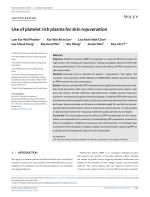 Use of platelet rich plasma for skin rejuvenation