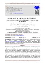 MENTAL HEALTH AND DIGITAL TECHNOLOGY: A PUBLIC HEALTH REVIEW OF CURRENT TRENDS AND RESPONSES