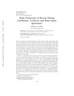 Basic Properties of Strong Mixing Conditions. A Survey and Some Open Questions