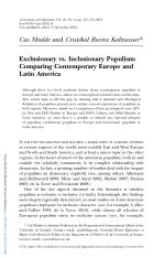 Exclusionary vs. Inclusionary Populism: Comparing Contemporary Europe and Latin America