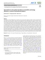 Job creation in a low carbon transition to renewables and energy efficiency: a review of international evidence